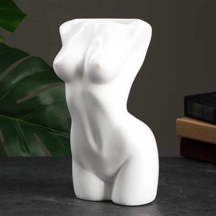 Кашпо - органайзер  Кашпо - органайзер "Торс девушки" белый, 25см