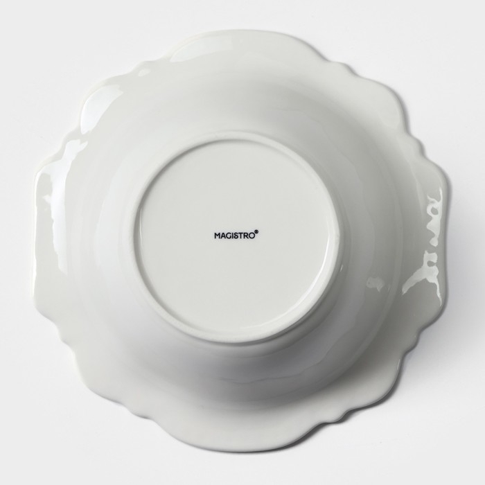 Салатник фарфоровый Magistro «Сюита», 800 мл, d=20,5см, цвет белый