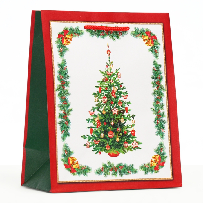 Новый год. Пакет подарочный Новый год. Пакет подарочный "Красочная ёлка", 18 х 22,3 х 10 см.
