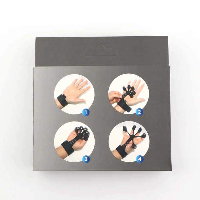 Массажёр для разработки рук и пальцев, с манжетом, 8 × 14 × 2,8 см, цвет чёрный Массажёр для разработки рук и пальцев, с манжетом, 8 × 14 × 2,8 см, цвет чёрный