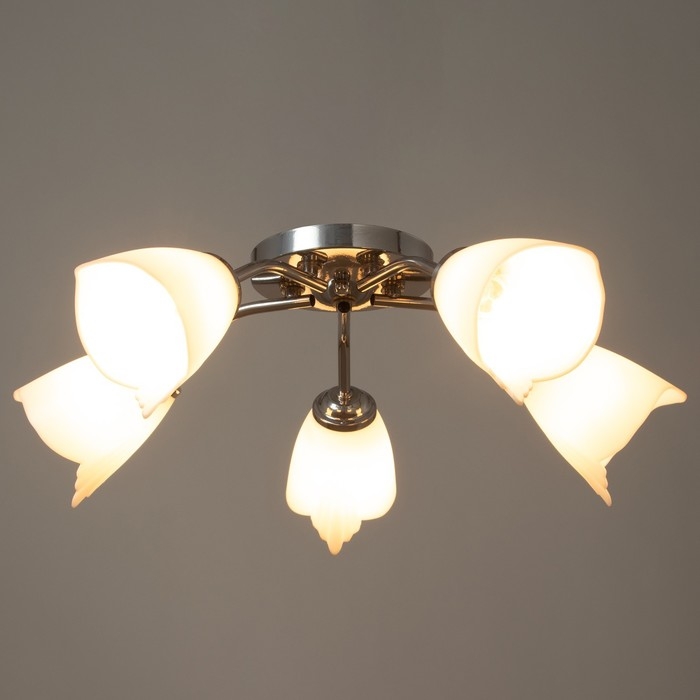 Люстра Оникс 5х15Вт E27 хром 52х52х15см BayerLux Люстра Оникс 5х15Вт E27 хром 52х52х15см BayerLux