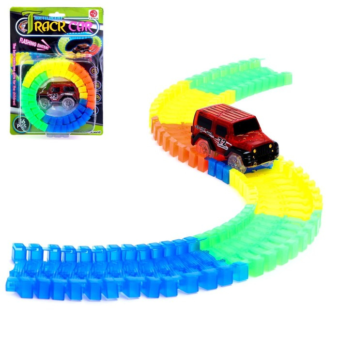 Автотрек «Магический Трек», гибкий, светится в темноте, 56 деталей Автотрек «Магический Трек», гибкий, светится в темноте, 56 деталей