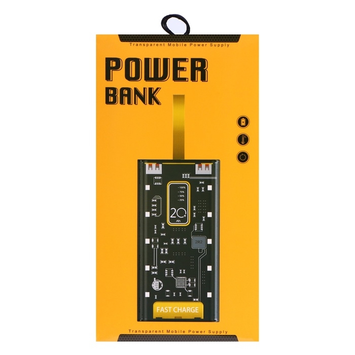 Внешний аккумулятор CRR-33, 20000 мАч, 2USB, Type-C, 2 А, дисплей, чёрный Внешний аккумулятор CRR-33, 20000 мАч, 2USB, Type-C, 2 А, дисплей, чёрный