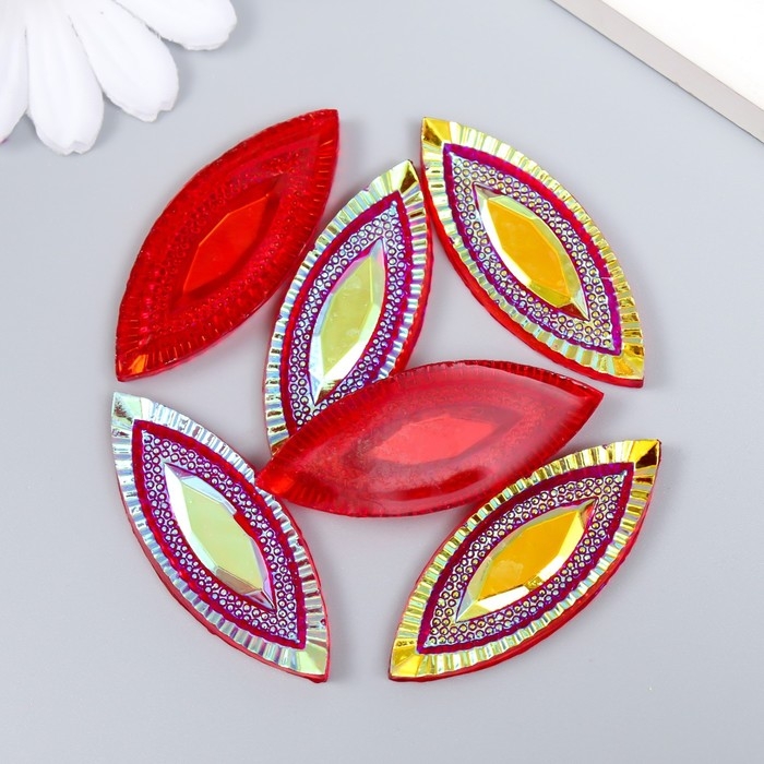 Декор для творчества пластик Декор для творчества пластик "Глаз" голография красный набор 6 шт 2х5 см