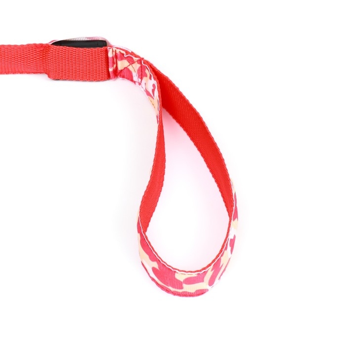 Поводок с подсветкой Милитари 3 режима свечения, 120 х 2,5 см, красный Поводок с подсветкой Милитари 3 режима свечения, 120 х 2,5 см, красный