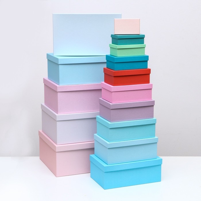 Набор коробок 15в1  Набор коробок 15в1 "Нежность" 47,5 х 36 х 17,5- 13 х 8 х 4,5 см