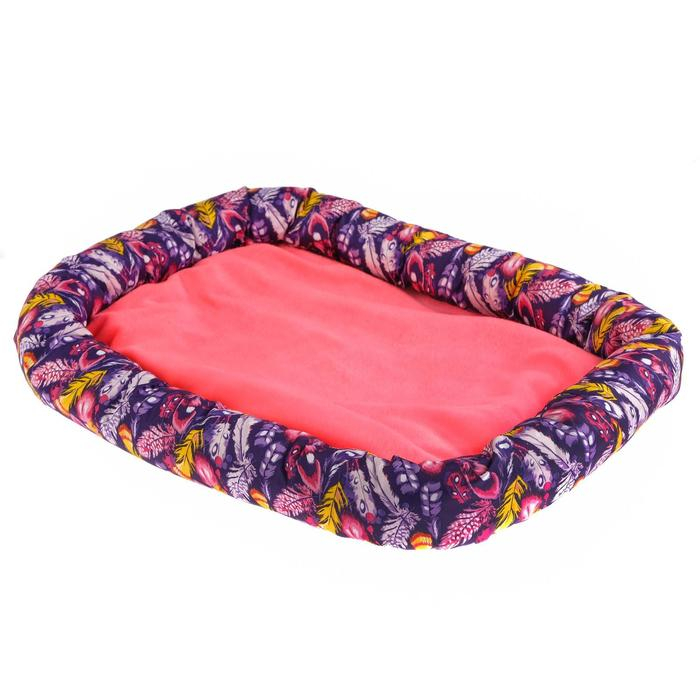 Лежанка мягкая с бортом, 55 х 40 см, микс цветов Лежанка мягкая с бортом, 55 х 40 см, микс цветов