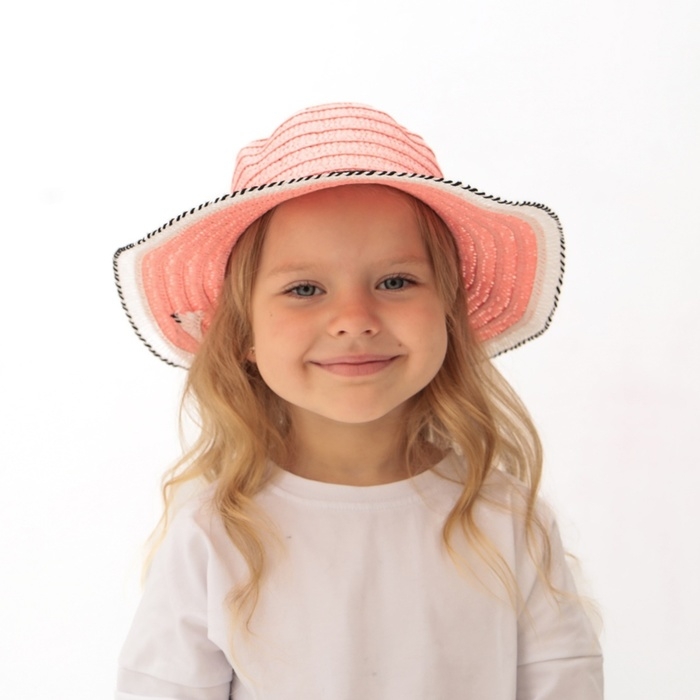 Шляпа для девочки MINAKU Шляпа для девочки MINAKU "Куколка", размер 50, цвет розовый