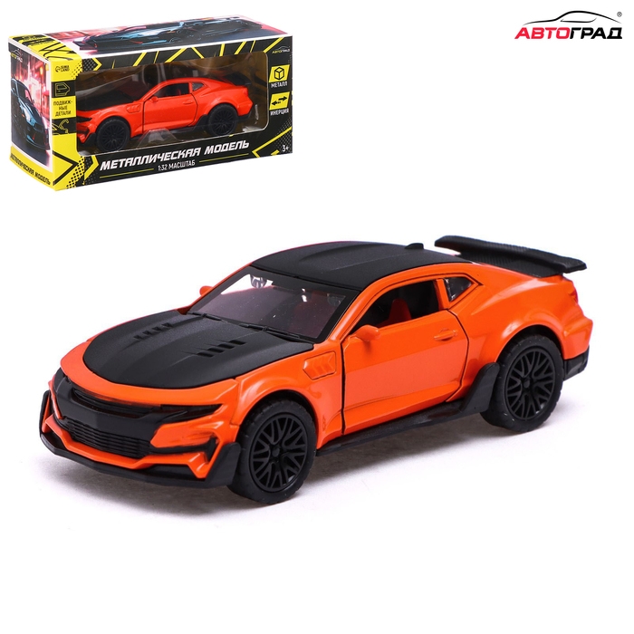 Машина металлическая «Спорт», инерция, открываются двери, багажник, цвет оранжевый Машина металлическая «Спорт», инерция, открываются двери, багажник, цвет оранжевый
