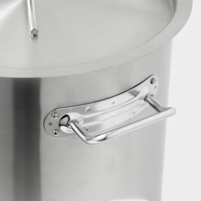 Кастрюля из нержавеющей стали Hanna Knövell HoReCa, 20 л, толщина 0,8 мм, 201 сталь, металлическая крышка