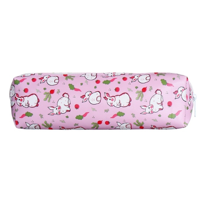 Пенал школьный на молнии Calligrata Пенал школьный на молнии Calligrata "Кролики", розовый