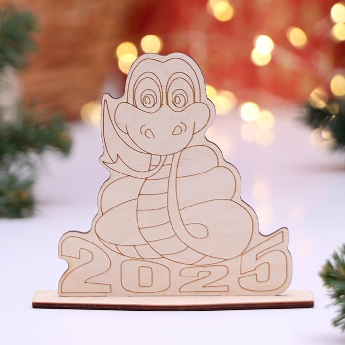 Новый год. Декоративная Подставка с символом года Новый год. Декоративная Подставка с символом года "Змейка 2025", 12,5 х 11,2 х 5 см