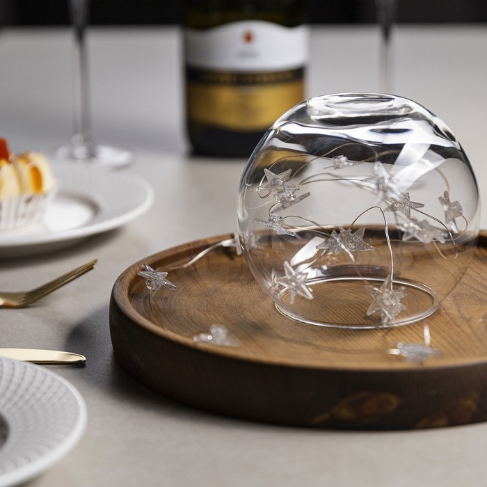 Гирлянда «Нить» 2 м роса с насадками «Снежная звезда», IP20, серебристая нить, 20 LED, 2 режима, батарейки ААх2 (нет в комплекте), свечение белое Гирлянда «Нить» 2 м роса с насадками «Снежная звезда», IP20, серебристая нить, 20 LED, 2 режима, батарейки ААх2 (нет в комплекте), свечение белое