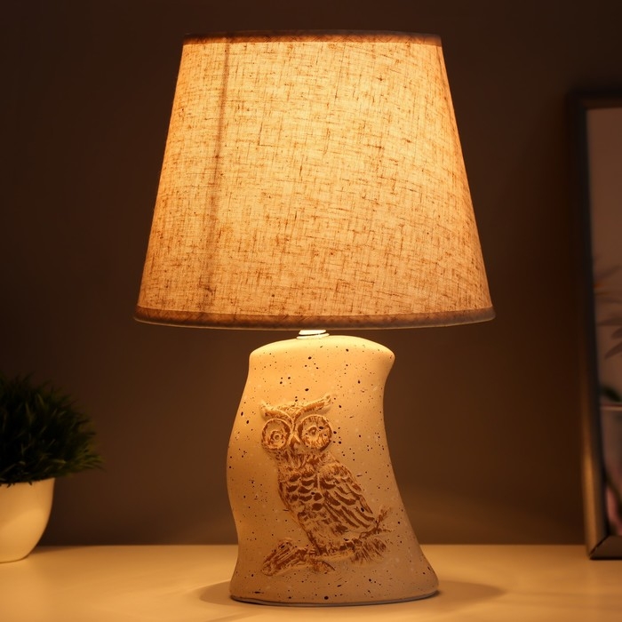 Настольная лампа Настольная лампа"Сова" Е14 40Вт бежевый 20х20х32см