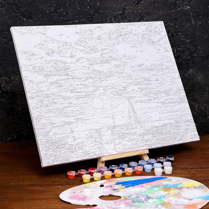 Картина по номерам на холсте с подрамником «Закат», 40 х 50 см Картина по номерам на холсте с подрамником «Закат», 40 х 50 см