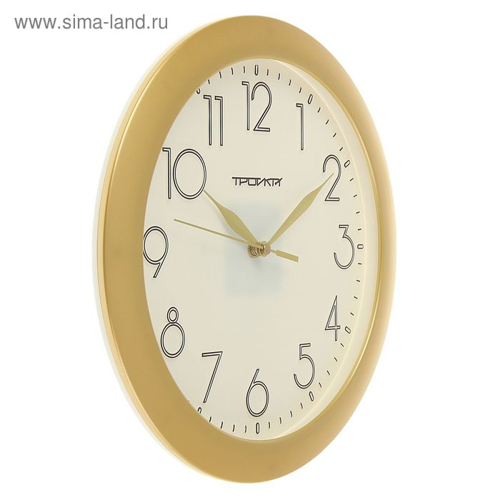 Часы настенные, серия: Классика, d-29 см, золотистый обод