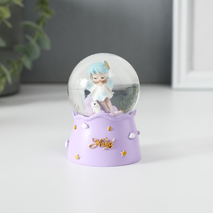 Сувенир полистоун водяной шар свет Сувенир полистоун водяной шар свет "Девочка-ангел" МИКС 4,6х4,6х7 см