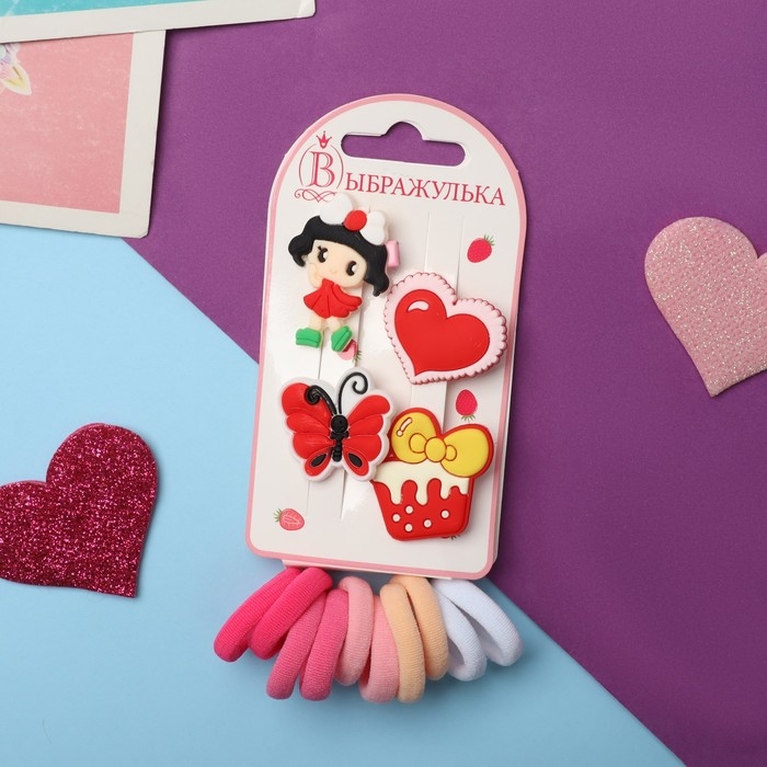 Набор для волос Набор для волос "Выбражулька" (10 резинок,4 зажима) яркость