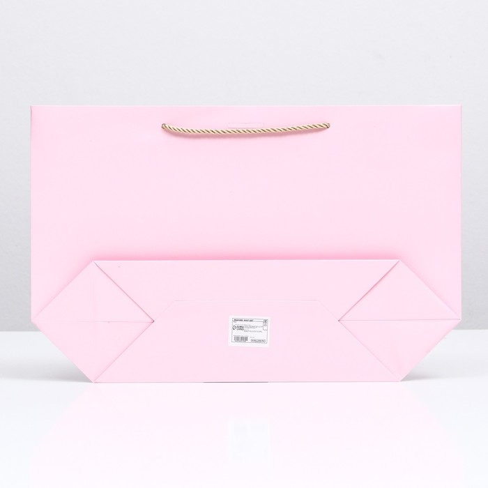 Пакет подарочный с лентой 30 х 27,5 х 12 см Пакет подарочный с лентой 30 х 27,5 х 12 см "Розовый"