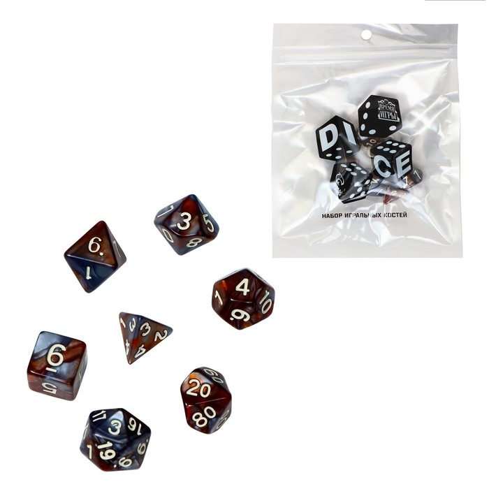 Набор кубиков для D&D (Dungeons and Dragons, ДнД)  Набор кубиков для D&D (Dungeons and Dragons, ДнД) "Время игры. Кварцит", серия: D&D, 7 шт