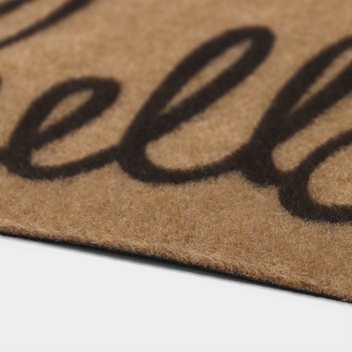 Коврик придверный Доляна Hello, без окантовки, 40×60 см, цвет бежевый Коврик придверный Доляна Hello, без окантовки, 40×60 см, цвет бежевый