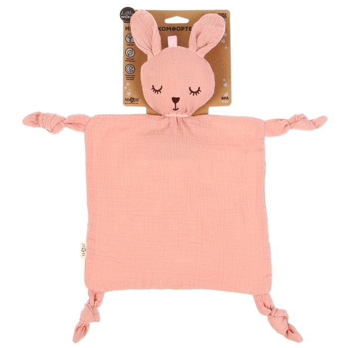 Комфортер - игрушка «Зайка», погремушка, цвет розовый, Mum&Baby