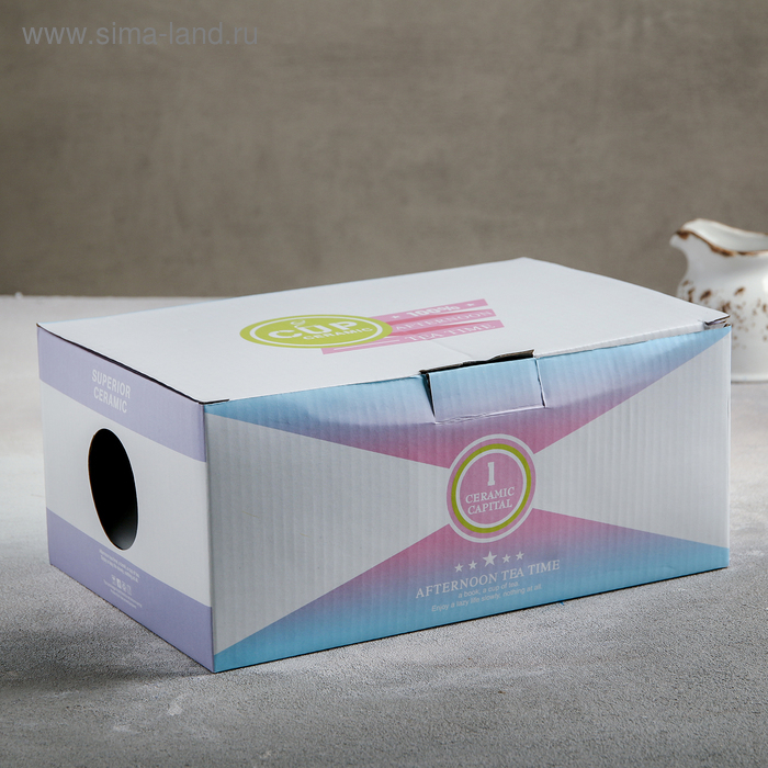 Чайная пара керамическая «Листочек», 3 предмета: чашка 320 мл, блюдце 25,5×16 см, ложка, цвет серый Чайная пара керамическая «Листочек», 3 предмета: чашка 320 мл, блюдце 25,5×16 см, ложка, цвет серый