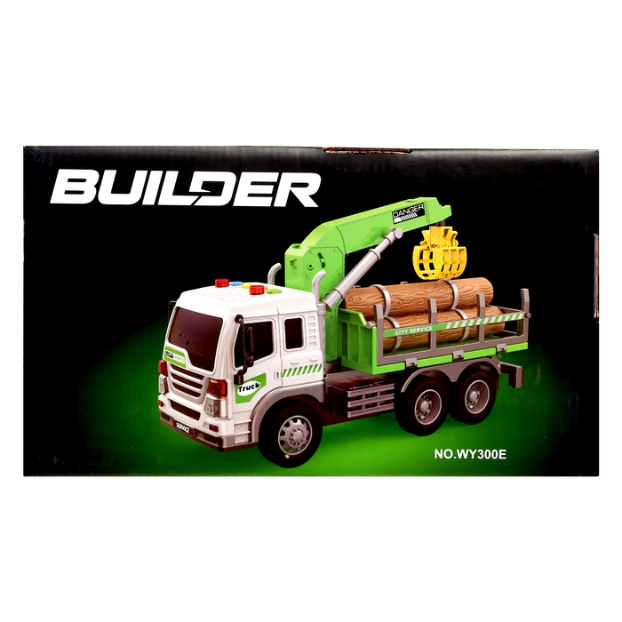 Грузовик «Лесовоз», инерция, 1:16, световые и звуковые эффекты Грузовик «Лесовоз», инерция, 1:16, световые и звуковые эффекты