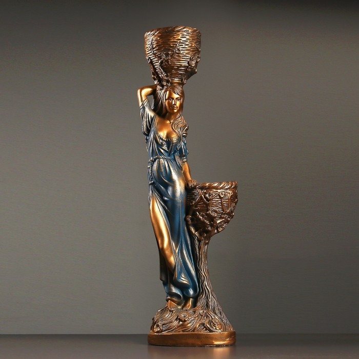 Фигура  Фигура "Девушка с двумя кашпо" красная, 24х30х96см