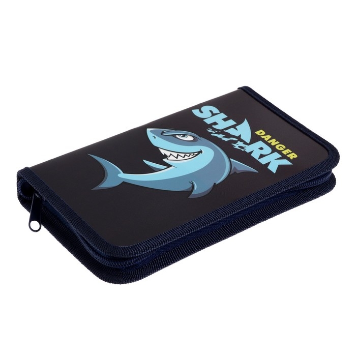 Пенал 1 секция 115 х 205 х 30 мм, Calligrata Пенал 1 секция 115 х 205 х 30 мм, Calligrata "Акула", ламинированный картон