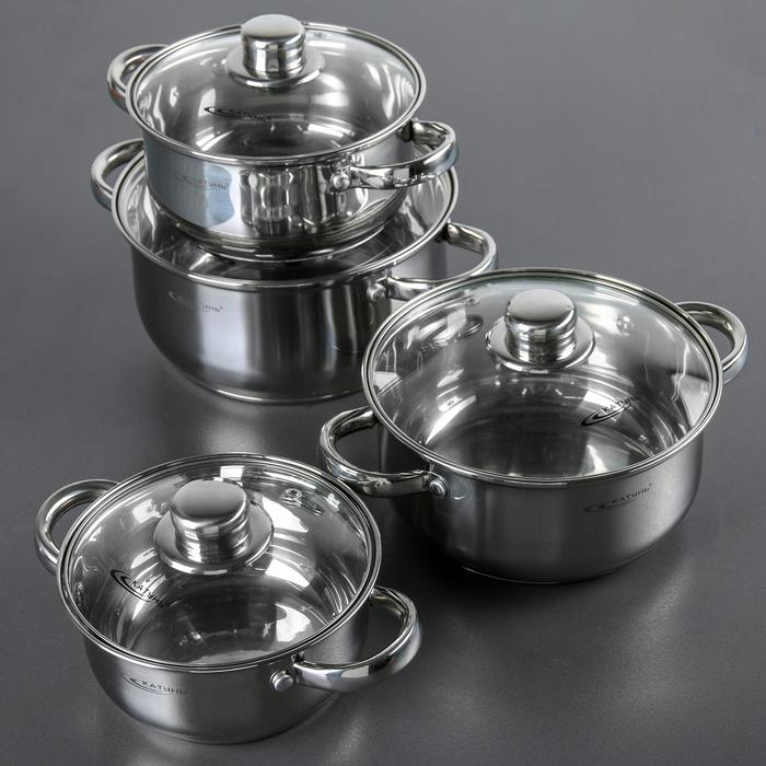 Набор кастрюль «Гретта», 4 предмета: 1,6 л, 2,2 л, 3,2 л, 4,2 л, стеклянные крышки, капсульное дно, индукция Набор кастрюль «Гретта», 4 предмета: 1,6 л, 2,2 л, 3,2 л, 4,2 л, стеклянные крышки, капсульное дно, индукция