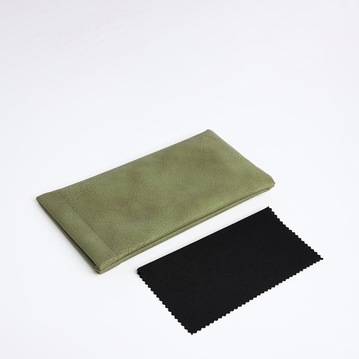 Чехол для очков на хлопушке, длина 17,5 см, цвет зелёный Чехол для очков на хлопушке, длина 17,5 см, цвет зелёный