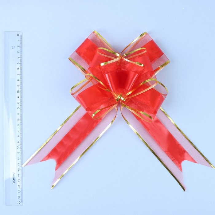 Бант-бабочка №7 Бант-бабочка №7 "Золотая полоса", цвет красный
