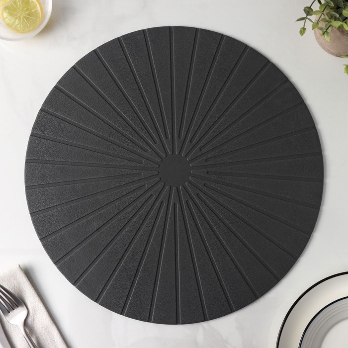 Салфетка сервировочная на стол «Ра», d=36 см, цвет серый Салфетка сервировочная на стол «Ра», d=36 см, цвет серый