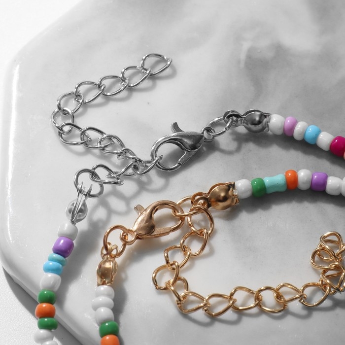 Браслет на ногу «Ракушки» два ряда, цветной, 23,3 см Браслет на ногу «Ракушки» два ряда, цветной, 23,3 см