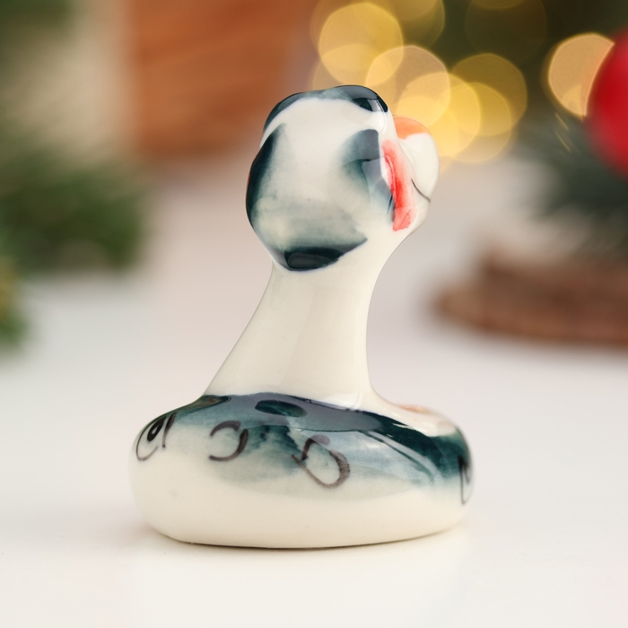 Новый год. Сувенир символ года  Новый год. Сувенир символ года "Змей Вася", гжель, цвет, 5,5 см