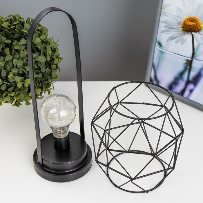 Ночник Ночник "Фонарь" LED от батареек ААА чёрный 14х14х27 см RISALUX