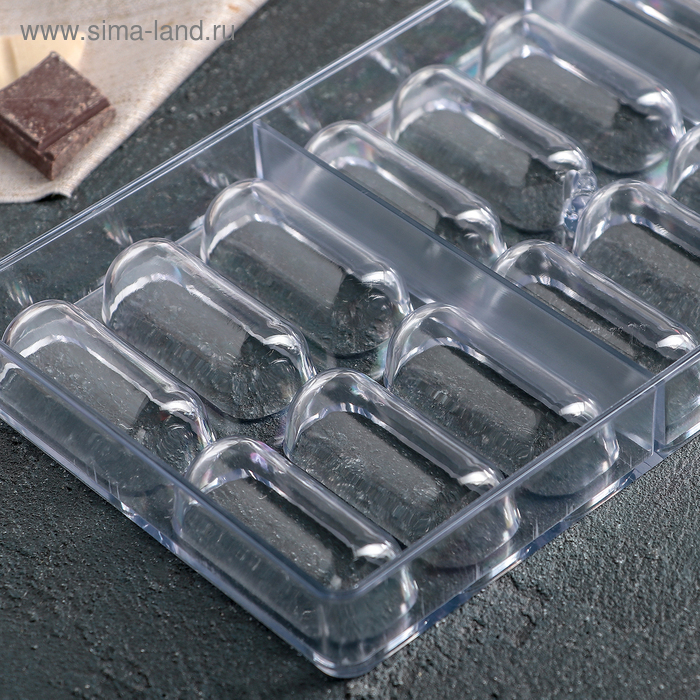 Форма для шоколада и конфет KONFINETTA «Батончик», 28×14 см, 18 ячеек, цвет прозрачный Форма для шоколада и конфет KONFINETTA «Батончик», 28×14 см, 18 ячеек, цвет прозрачный