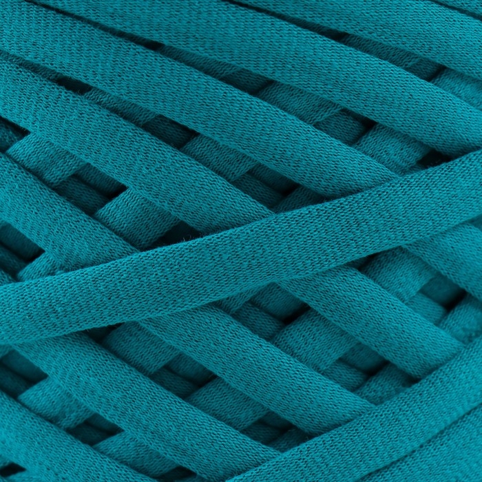 Трикотажная пряжа, ширина 7-9 мм, 100м/295 гр±10% (27 - морская волна)
