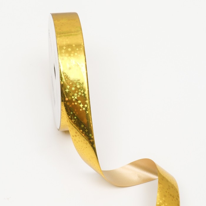 Новый год. Лента для декора и подарков, звезды, 2 см х 45 м Новый год. Лента для декора и подарков, звезды, 2 см х 45 м