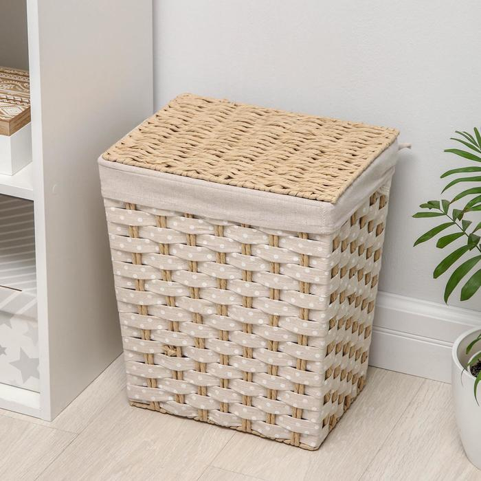 Корзина для белья Доляна «Уют», плетёная, ручная работа, 34×25×41 см Корзина для белья Доляна «Уют», плетёная, ручная работа, 34×25×41 см