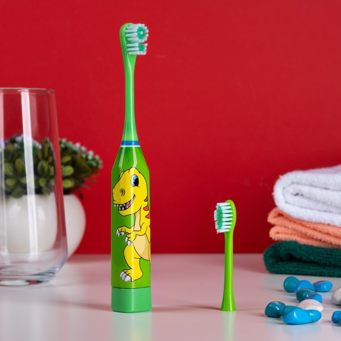 Детская электрическая зубная щетка Luazon LP-008, вибр., 31000 дв/мин, 2 насадки, 1хАА, зел. Детская электрическая зубная щетка Luazon LP-008, вибр., 31000 дв/мин, 2 насадки, 1хАА, зел.