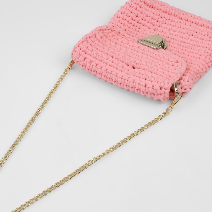 Цепочка для сумки, с карабинами, алюминиевая, 7 × 10 мм, 120 см, огранённая, цвет золотой