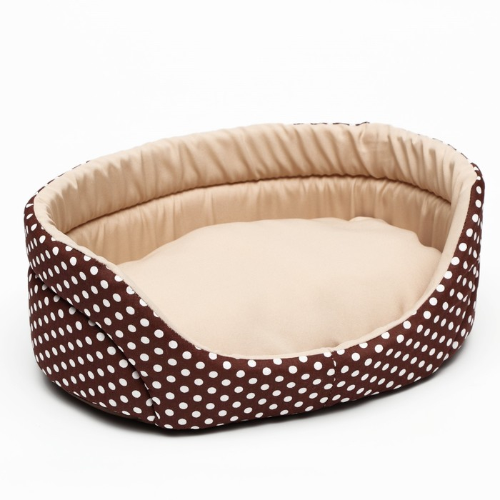 Лежанка  Лежанка "Горошек", 38 х 25 х 14 см, коричневая