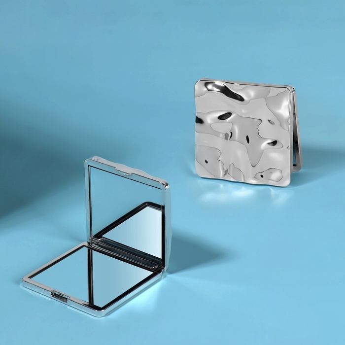 Зеркало складное «Волны», 7 × 7 см, цвет серебристый Зеркало складное «Волны», 7 × 7 см, цвет серебристый