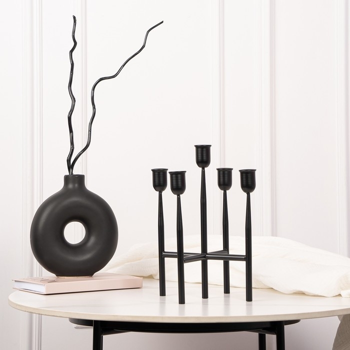 Подсвечник металл «Лаконичность», на 5 свечей, 14 х 14 х 19 см