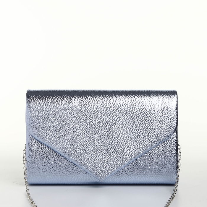 Сумка-клатч на магните, цвет серебряный