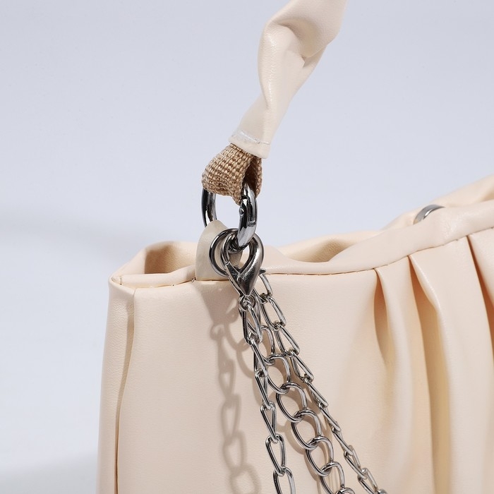 Сумка-багет на молнии, цвет молочный Сумка-багет на молнии, цвет молочный