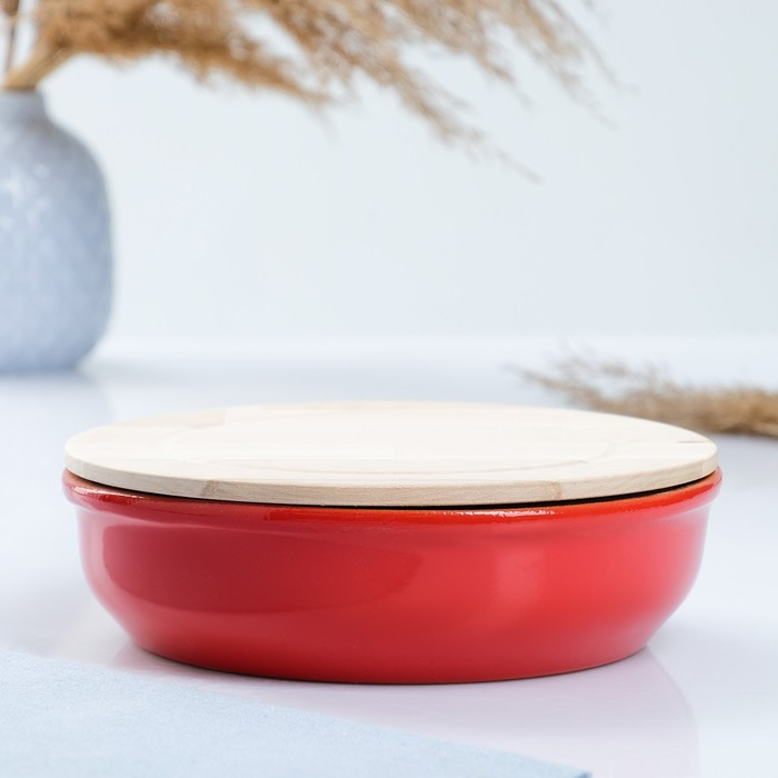 Набор для холодца  Набор для холодца "Вятский №1" (1 емкость/1л. + 1 деревянная крышка), красный