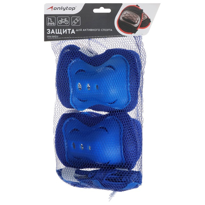 Защита роликовая ONLYTOP OT-2020, р. M, цвет синий Защита роликовая ONLYTOP OT-2020, р. M, цвет синий